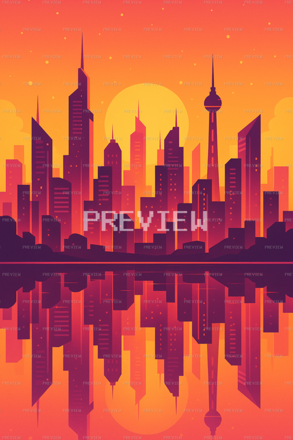 Bright Futuristic Skyline Wallpaper (Preview) Bright Futuristic Skyline Wallpaper (Preview)