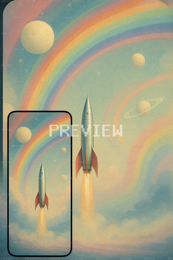 Calm Vintage Space Travel Wallpaper (Preview)