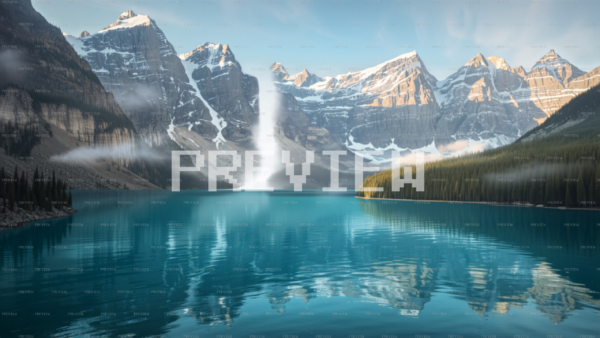 Dramatic Peaks Against Pristine Lake Reflection (Preview)