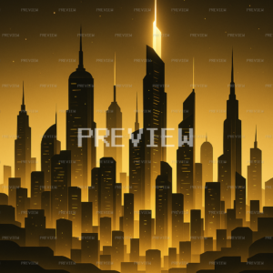 Energetic Futuristic Skyline Wallpaper (Preview)