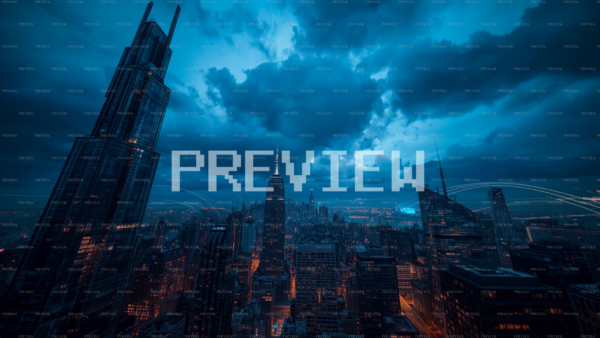 Futuristic City Skyline At Twilight (Preview) Futuristic City Skyline At Twilight (Preview)