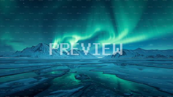 Icelandic Mountains And Northern Lights At Night (Preview) Icelandic Mountains And Northern Lights At Night (Preview)