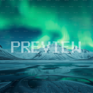 Icelandic Mountains And Symmetrical Aurora Reflection (Preview) Icelandic Mountains And Symmetrical Aurora Reflection (Preview)