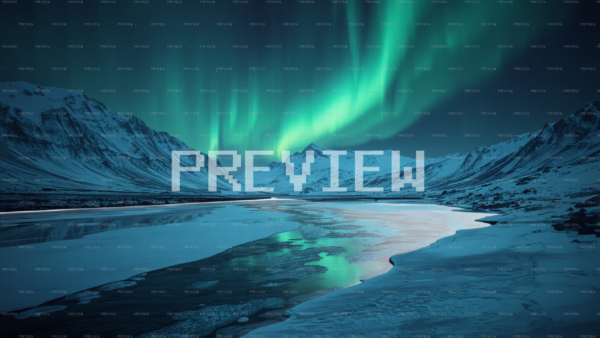 Majestic Mountains With Ethereal Aurora Glow (Preview) Majestic Mountains With Ethereal Aurora Glow (Preview)