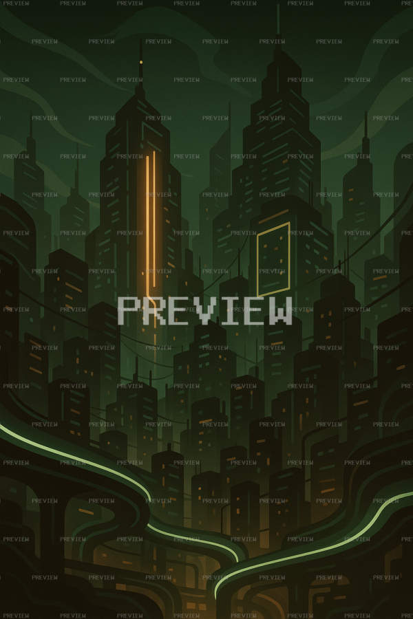 Mysterious Neon Cyberpunk City Wallpaper (Preview)