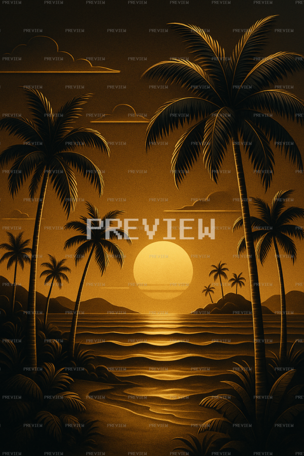 Nostalgic Tropical Paradise Wallpaper (Preview) Nostalgic Tropical Paradise Wallpaper (Preview)