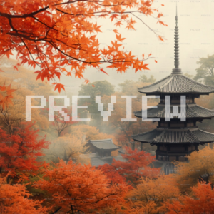 Traditional Japanese Pagoda In Autumn Mist (Preview) Traditional Japanese Pagoda In Autumn Mist (Preview)