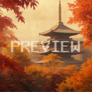 Tranquil Pagoda Surrounded By Autumn Forest (Preview) Tranquil Pagoda Surrounded By Autumn Forest (Preview)
