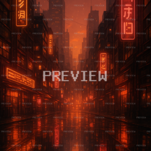 Warm Neon Cyberpunk City Wallpaper (Preview)