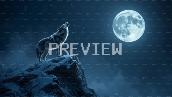 Wolf Amidst Snowy Ridge And Moonlight (Preview) Wolf Amidst Snowy Ridge And Moonlight (Preview)
