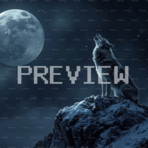 Wolf Howling Beneath A Massive Moon (Preview)