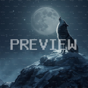 Wolf Howling Under A Full Moon (Preview)